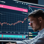 AI robot analyzing stock market data with charts and graphs, emphasizing time-saving and objective investment, futuristic interface, diverse asset allocation, 24/7 automated trading, personalized portfolio, digital art style.